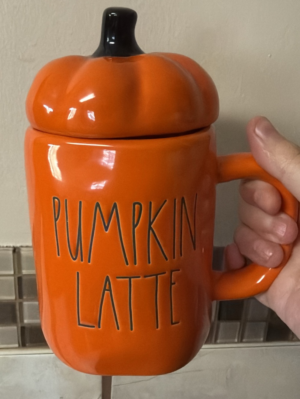 Rae Dunn pumpkin latte topper mug